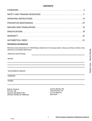 BOBCAT (6990311ENUS) OPERATION & MAINTENANCE MANUAL PDF FILE