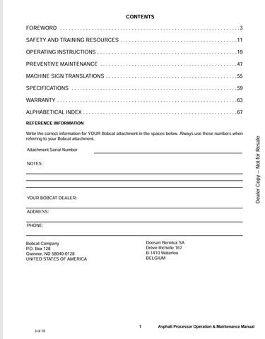 BOBCAT (6990461) OPERATION AND MAINTENANCE MANUAL PDF FILE