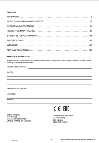 BOBCAT (6990964ENGB) OPERATION & MAINTENANCE MANUAL PDF FILE