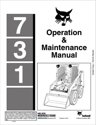 Discover the comprehensive BOBCAT 731 Operation & Maintenance Manual (6556326) in PDF format. Access essential guidelines for optimal performance and care.