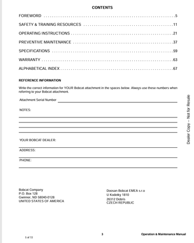 BOBCAT (7328997ENUS) OPERATION AND MAINTENANCE MANUAL PDF FILE