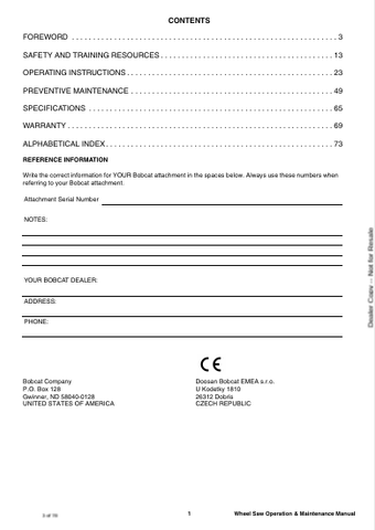 BOBCAT (7335776ENGB) OPERATION AND MAINTENANCE MANUAL PDF FILE