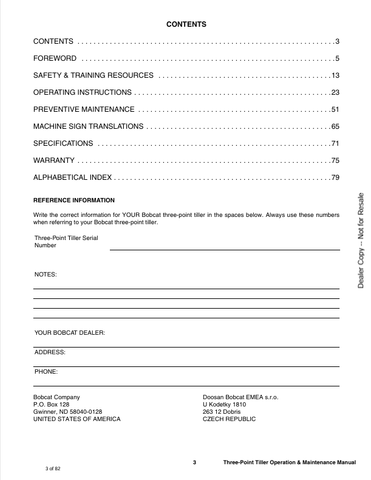 BOBCAT (7383803ENUS) OPERATION & MAINTENANCE MANUAL PDF DOWNLOAD