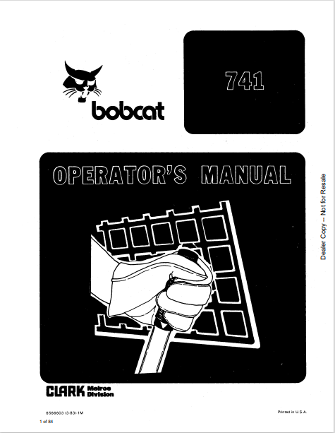 Access the BOBCAT 741 Operator's Manual (6566603) in PDF format. Get essential guidelines and operational tips for optimal performance and safety.