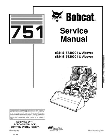 Unlock the full potential of your BOBCAT 751 with the comprehensive Service Manual (6900975) designed for models 515730001, 515620001, and up. This PDF file is an essential resource for both seasoned technicians and DIY enthusiasts, providing detailed instructions, schematics, and troubleshooting tips to keep your equipment running smoothly. With easy navigation and clear illustrations, you can quickly find the information you need to perform maintenance and repairs efficiently. Invest in this manual today 