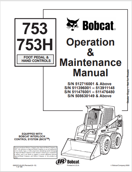  Discover the comprehensive operation and maintenance manual for the BOBCAT 753 and 753H. Download the PDF file for essential insights and guidelines.
