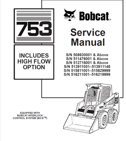 Discover the essential BOBCAT 753 High Flow Option Service Manual (6900090) in a convenient PDF format. This comprehensive guide is designed to provide you with all the necessary information to maintain and service your equipment effectively, ensuring optimal performance and longevity.