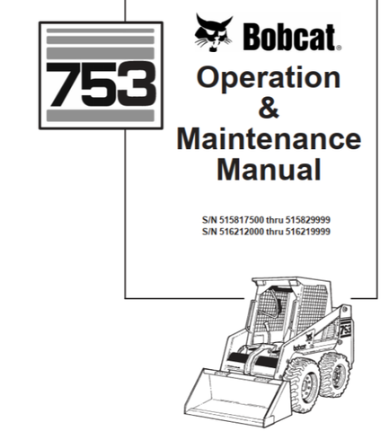 Enhance your operational efficiency with the BOBCAT 753 Operation & Maintenance Manual, available in a convenient PDF format. This comprehensive guide is designed to provide you with essential information on the proper use and upkeep of your BOBCAT 753, ensuring optimal performance and longevity of your equipment.
