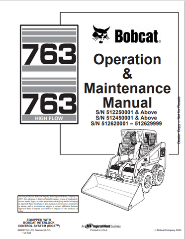 Discover the comprehensive BOBCAT 763 Operation & Maintenance Manual (6900971) in PDF format. Ensure optimal performance and maintenance of your equipment.