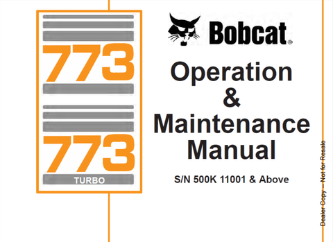 Enhance your Bobcat 773 and 773 Turbo loader experience with our comprehensive Operation & Maintenance Manual. This PDF file is designed to provide you with essential information, ensuring your equipment operates at peak performance. With clear instructions and detailed diagrams, you can easily navigate through operation procedures and maintenance tasks.