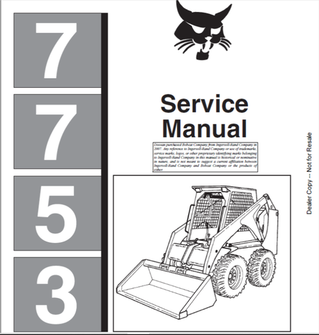 Discover the essential BOBCAT 7753 Loader Service Manual (Part Number: 6720899) in a convenient PDF format. This comprehensive guide is designed to provide you with all the necessary information to maintain and repair your loader efficiently. With detailed diagrams, troubleshooting tips, and step-by-step instructions, you can ensure your equipment operates at peak performance.