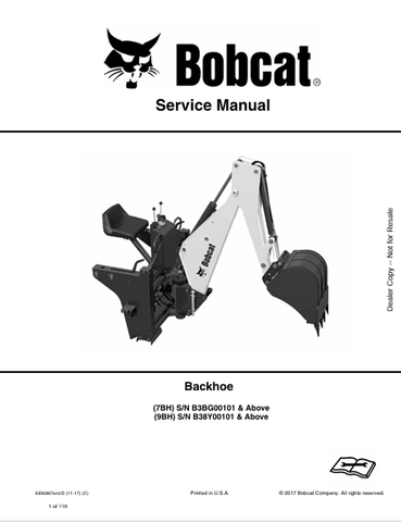 Discover the comprehensive BOBCAT 7BH, 9BH Backhoe Service Manual (6990887) in PDF format. Access essential maintenance and repair information today.