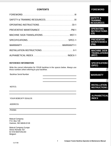BOBCAT 7TB, 8TB (6987138) OPERATION AND MAINTENANCE MANUAL PDF FILE