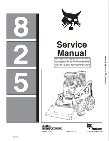 Access the BOBCAT 825 Service Manual (6549899) in PDF format. Get detailed maintenance and repair information for optimal performance of your equipment.