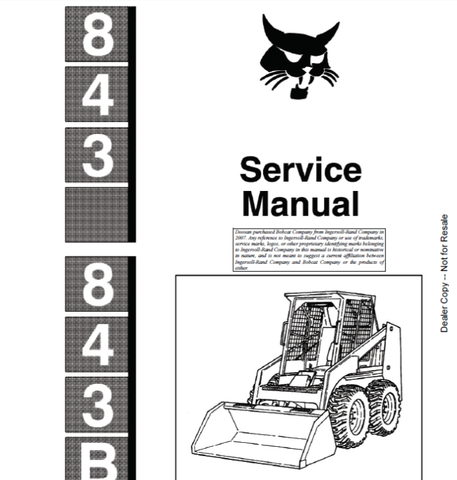 Discover the ultimate resource for maintaining your BOBCAT 843 & 843B Loader with the comprehensive Service Manual (Part Number: 6566091). This PDF file is designed to provide you with detailed insights and step-by-step instructions, ensuring that you can perform repairs and maintenance with confidence.