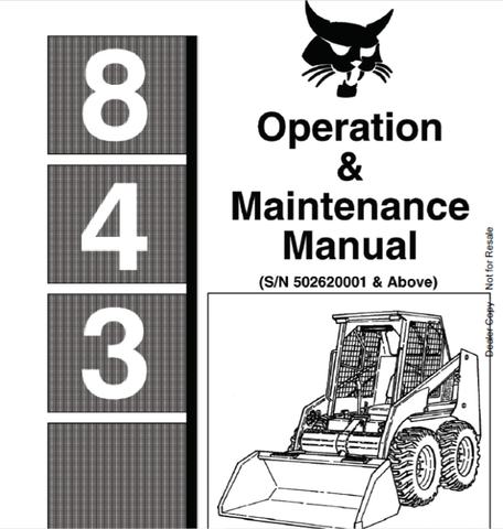 Enhance your Bobcat 843 loader experience with the comprehensive Operation & Maintenance Manual (PDF File) 502620001. This essential guide provides detailed instructions and insights to ensure your loader operates at peak performance, maximizing efficiency and productivity on every job site.