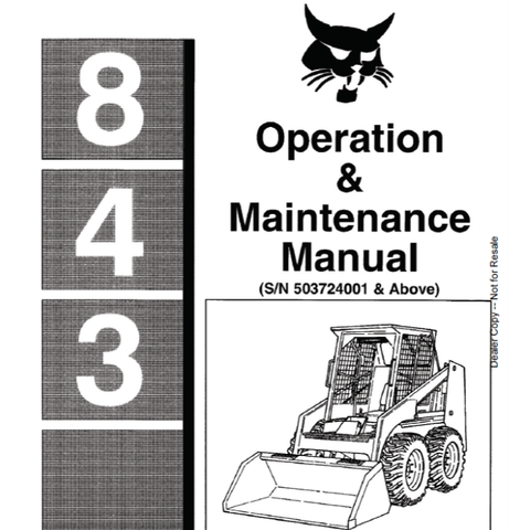 Discover the essential BOBCAT 843 Loader Operation & Maintenance Manual (503724001) in a convenient PDF format. This comprehensive guide is designed to help you maximize the performance and longevity of your loader, ensuring you have all the necessary information at your fingertips.