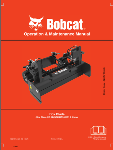 Discover the comprehensive operation and maintenance manual for the BOBCAT 84 HD Box Blade (7361896). Download the PDF for essential guidelines and tips.