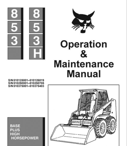 Discover the ultimate resource for your BOBCAT 853 and 853H with our comprehensive Base Plus High Horsepower Operation & Maintenance Manual. This PDF file is designed to provide you with all the essential information you need to operate and maintain your equipment efficiently.