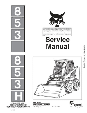 Unlock the full potential of your BOBCAT 853 and 853H loaders with the comprehensive Service Manual (Part No. 6724012). This PDF file is an essential resource for maintenance and repair, providing detailed diagrams, troubleshooting tips, and step-by-step instructions to keep your equipment running smoothly. Whether you're a seasoned technician or a DIY enthusiast, this manual ensures you have the knowledge and guidance needed to tackle any service task with confidence. Invest in your machinery's longevity a