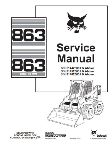 Unlock the full potential of your BOBCAT 863, 863H, and compatible models with the comprehensive Service Manual (6900648). This PDF file, dated 10-98, provides detailed insights into maintenance, troubleshooting, and repair procedures, ensuring your equipment operates at peak performance. With easy navigation and clear illustrations, this manual is an essential resource for both professionals and DIY enthusiasts looking to extend the life of their machinery. Invest in your equipment's longevity and efficien