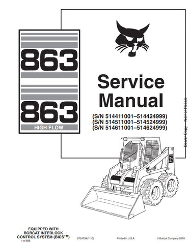 Unlock the full potential of your BOBCAT 863 or 863H Skid Steer Loader with the comprehensive Service Manual (Part No. 6724799). This PDF file is an essential resource for both seasoned professionals and DIY enthusiasts, providing detailed instructions, diagrams, and troubleshooting tips to keep your equipment running smoothly. With easy navigation and clear illustrations, you can quickly access the information you need to perform maintenance, repairs, and upgrades, ensuring optimal performance and