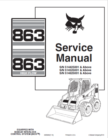 Discover the essential BOBCAT 863 and 863 High Flow Service Manual (Part Number: 6900648) in a convenient PDF format. This comprehensive guide is designed to provide you with all the necessary information to maintain and repair your equipment efficiently. With detailed diagrams, step-by-step instructions, and troubleshooting tips, you can ensure your BOBCAT operates at peak performance.