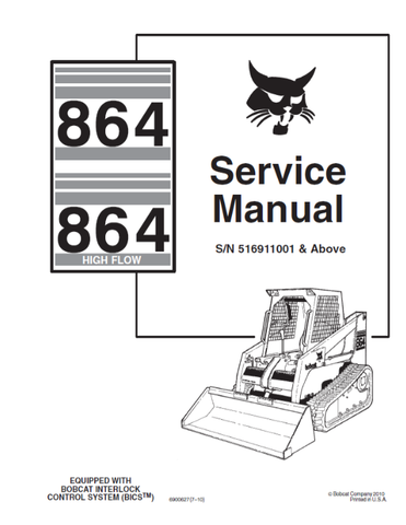 Unlock the full potential of your BOBCAT 864 and 864 High Flow with the comprehensive Service Manual (Part Number: 6900627). This PDF file is an essential resource for operators and technicians alike, providing detailed insights into maintenance, troubleshooting, and repair procedures tailored specifically for your equipment.
