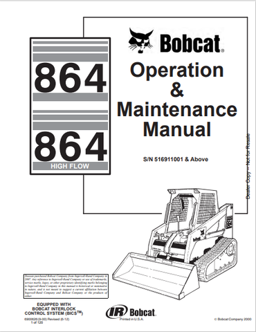 Discover the comprehensive BOBCAT 864 Operation & Maintenance Manual (6900626) in PDF format. Ensure optimal performance and longevity of your equipment.