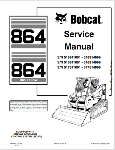 Discover the comprehensive BOBCAT 864 Service Manual (6900945) in PDF format. Access detailed maintenance and repair information for optimal performance.