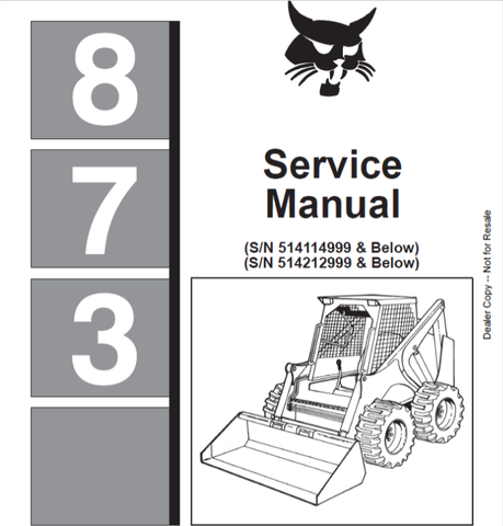 Discover the ultimate resource for maintaining your BOBCAT 873 Loader with the comprehensive Service Manual (Part Number: 6724280). This PDF file is designed to provide you with detailed insights and step-by-step instructions, ensuring that you can perform repairs and maintenance with confidence and precision.