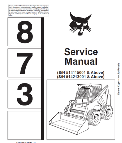 Unlock the full potential of your BOBCAT 873 Loader with the comprehensive Service Manual (Part Number: 6900382). This PDF file is an essential resource for both seasoned professionals and DIY enthusiasts, providing detailed insights into maintenance, troubleshooting, and repair procedures tailored specifically for your loader model.