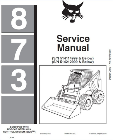 Unlock the full potential of your BOBCAT 873 Loader with our comprehensive Service Repair Workshop Manual in PDF format. This essential guide is designed to provide you with detailed instructions, diagrams, and troubleshooting tips to keep your equipment running smoothly and efficiently.