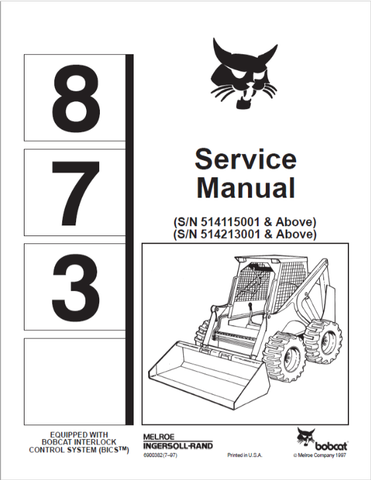 Unlock the full potential of your BOBCAT 873 with the comprehensive Service Manual (Part Number: 6900382) in PDF format. This essential guide provides detailed instructions, diagrams, and troubleshooting tips to keep your equipment running smoothly and efficiently.