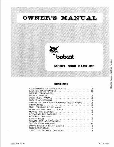 BOBCAT 908B (6556546) OPERATION AND MAINTENANCE MANUAL PDF FILE