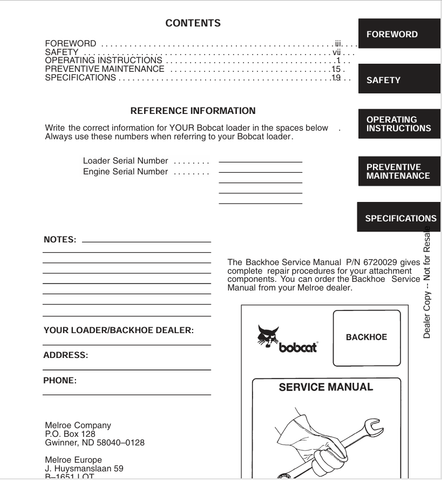 BOBCAT 911C (6722616) OPERATION AND MAINTENANCE MANUAL PDF FILE