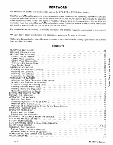 BOBCAT 914A (6545746) OPERATION AND MAINTENANCE MANUAL PDF FILE