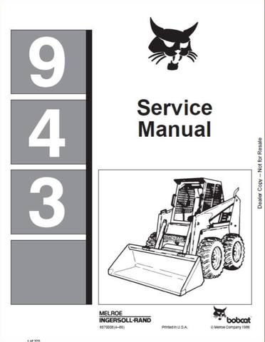 Unlock the full potential of your BOBCAT 943 Loader with our comprehensive Service Repair Workshop Manual in PDF format. This essential guide is designed to provide you with detailed instructions, diagrams, and troubleshooting tips to keep your equipment running smoothly and efficiently.