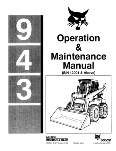 Discover the essential BOBCAT 943 Operation & Maintenance Manual, now available in a convenient PDF format. This comprehensive guide is designed to help you maximize the performance and longevity of your BOBCAT 943, ensuring that you have all the information you need at your fingertips.