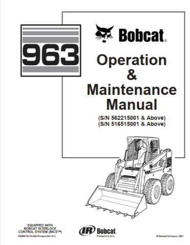 Enhance your operational efficiency with the BOBCAT 963 Operation & Maintenance Manual, available in a convenient PDF format. This comprehensive guide is designed to provide you with essential information on the proper use and upkeep of your BOBCAT 963, ensuring optimal performance and longevity of your equipment.