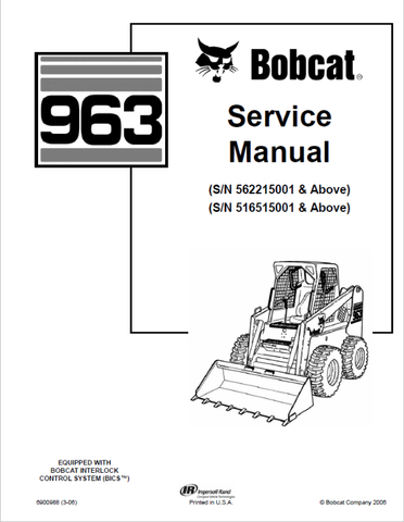 Unlock the full potential of your BOBCAT 963 with the comprehensive Service Manual (Part Number: 6900988) in PDF format. This essential guide provides detailed instructions, diagrams, and troubleshooting tips to ensure your equipment operates at peak performance.