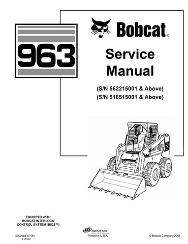 Unlock the full potential of your BOBCAT 963 Skid Steer Loader with the comprehensive Service Manual (6900988). This PDF file, designed for models 562215001, 516515001, and up, provides detailed insights into maintenance, troubleshooting, and repair procedures. With clear illustrations and step-by-step instructions, you can ensure your equipment runs smoothly and efficiently, minimizing downtime and maximizing productivity. Invest in this essential resource to keep your loader in top condition and enhance i