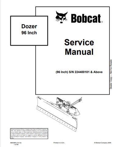 Discover the comprehensive BOBCAT 96 Inch Dozer Service Manual (6903383) in PDF format. Access essential maintenance and repair information for optimal performance.