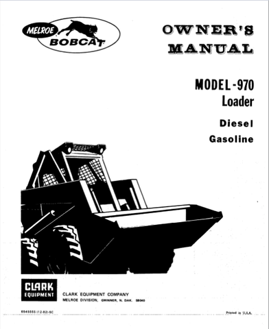 Discover the essential BOBCAT 970 Loader Diesel Gasoline Owner Manual, now available in a convenient PDF format. This comprehensive guide is designed to provide you with all the necessary information to operate and maintain your loader efficiently. With easy navigation and clear instructions, you can quickly find the details you need to keep your equipment running smoothly.