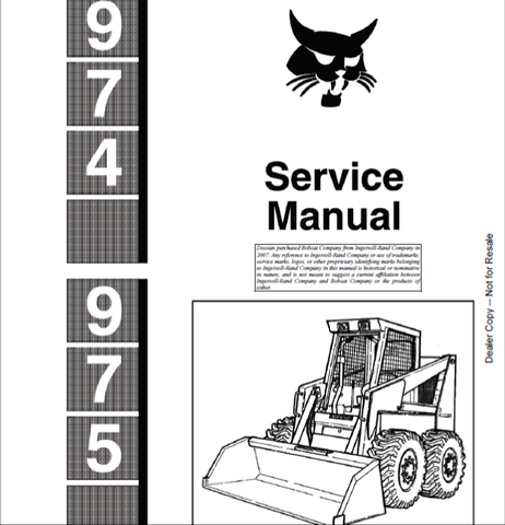 Discover the ultimate resource for maintaining your BOBCAT 974 and 975 loaders with the comprehensive Service Manual (Part Number: 6556214). This PDF file is designed to provide you with detailed insights and step-by-step instructions, ensuring that you can perform repairs and maintenance with confidence.