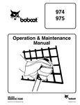 Discover the essential BOBCAT 974 and 975 Operation & Maintenance Manual, now available in a convenient PDF format. This comprehensive guide is designed to help you maximize the performance and longevity of your equipment, ensuring you have all the necessary information at your fingertips.