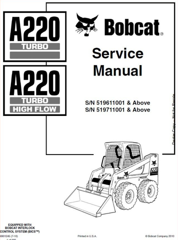 Unlock the full potential of your BOBCAT A220 Loader with our comprehensive Service Repair Workshop Manual in PDF format. This essential guide is designed to provide you with detailed instructions, diagrams, and troubleshooting tips to keep your equipment running smoothly and efficiently.