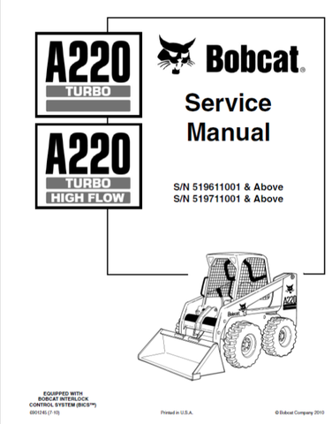 Discover the ultimate resource for your BOBCAT A220 Turbo with our comprehensive A220 Turbo High Flow Service Manual in PDF format. This essential guide is designed to provide you with detailed insights and step-by-step instructions, ensuring that you can maintain and repair your equipment with confidence.