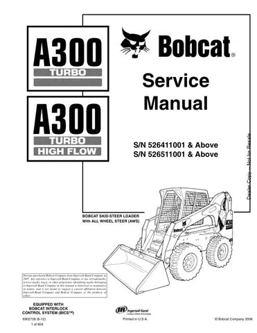 Unlock the full potential of your BOBCAT A300 with the comprehensive Service Manual (Part Numbers: 526411001, 526511001 & UP, 6902728) in PDF format. This essential guide provides detailed instructions, diagrams, and troubleshooting tips to ensure your equipment operates at peak performance. Whether you're a seasoned technician or a DIY enthusiast, this manual is your go-to resource for maintenance and repairs, helping you save time and money while keeping your machine in top shape. Don't miss out on the op