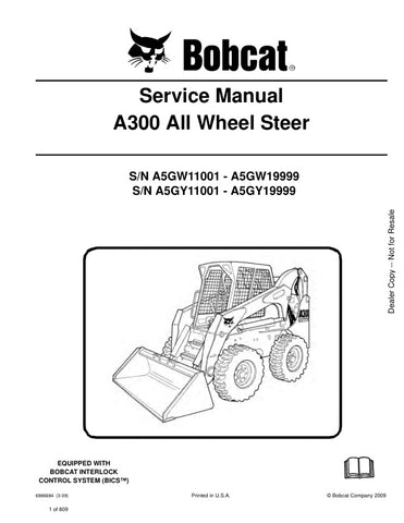 Unlock the full potential of your BOBCAT A300 with the comprehensive Service Manual (Part Number: 6986684). This PDF file is an essential resource for maintenance and repair, covering models A5GW11001, A5GW19999, A5GY11001, and A5GY19999. With detailed diagrams, troubleshooting tips, and step-by-step instructions, you can ensure your equipment runs smoothly and efficiently. Invest in this manual today to save time and money on repairs while extending the life of your machine.